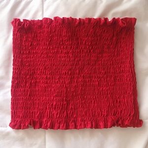 Red Smocked Tube Top